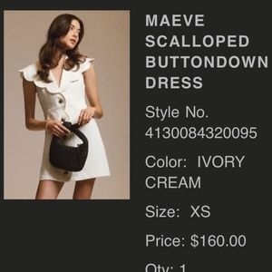Maeve Scalloped Buttondown Ivory Dress